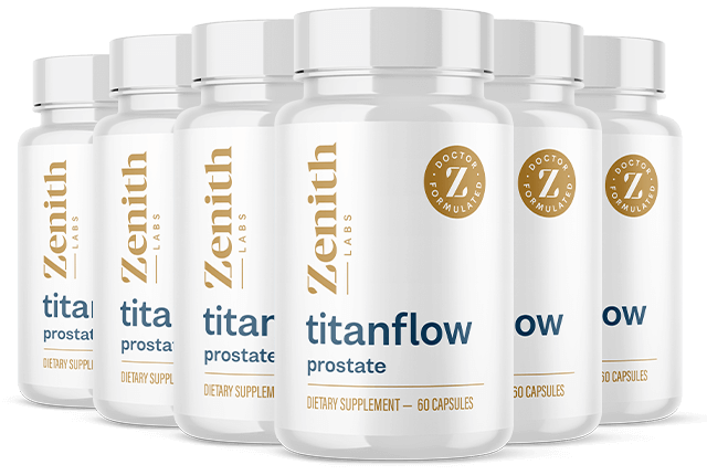 TitanFlow dietary supplement 6-bottle bundle by Zenith Labs